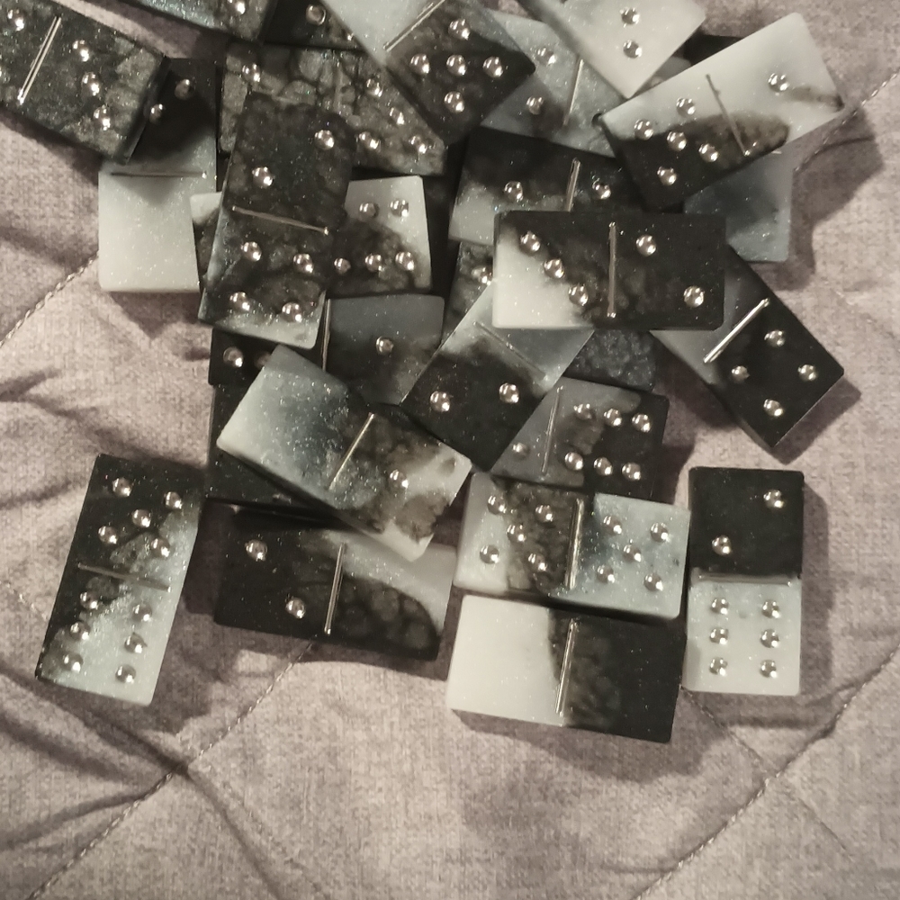 Handmade resin dominoes set